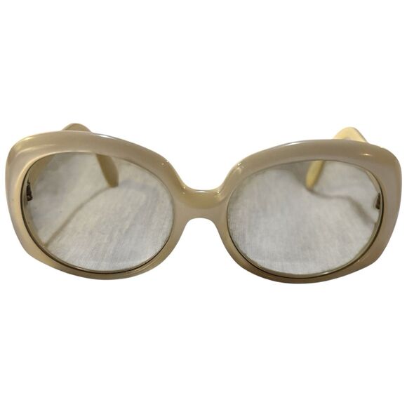 Vintage 70s Tilda Frame France Mod Oval Pearl Acetate Sunglasses 50‑18 Oversized main image 3